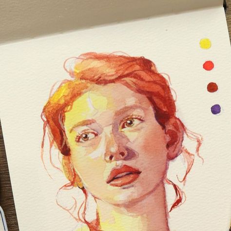 Ham Ham on Instagram: "This month’s painting for Patreon 🥰 I tried using a limited color palette for this one with a color O don’t normally use (violet) What do you guys think?   Art supplies I used:  Sketchbook: @etchr_lab the perfect sketchbook Watercolors: @danielsmithartistsmaterials  Brushes: my @craftamo set  #watercolors #watercolor_portrait" Color Palette Watercolor, Limited Palette, Palette Art, Watercolor Effects, Expressive Art, Drawing Artwork, Watercolor Portraits, Color Theory, Downloadable Art