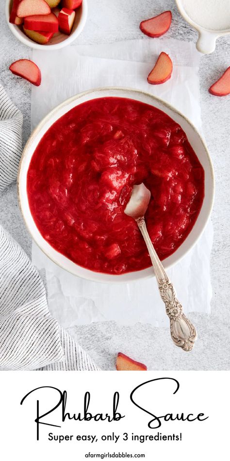 Strawberry Rhubarb Sauce, Jar Mixes, Best Sauce Recipe, Rhubarb Sauce, Fresh Rhubarb, Rhubarb Compote, Waffle Ice Cream, Meat Rubs, Rhubarb Jam