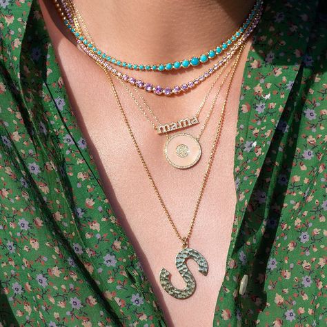 JENNIFER MEYER on Instagram: “Letter know you love her💞 Mother’s Day gift guide out now! Xo” Jennifer Meyer Jewelry, Mama Necklace, Jennifer Meyer, Tennis Necklace, Bead Chain, Layered Jewelry, Evil Eye Necklace, One Inch, Letter Necklace