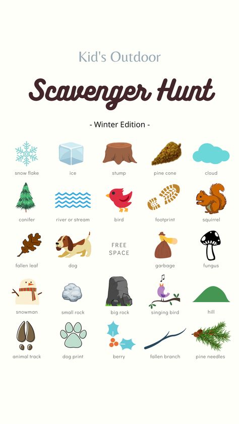 Check out my free downloadable scavenger hunt cards for kids. I have a winter and summer edition. You'll also find tips for hiking with kids and a free nature journal. #outdoorkids #naturemom #parenting #scavengerhunt #parenting #hikingwithkids Hiking Preschool Activities, Kids Hiking Scavenger Hunt, Forest Scavenger Hunt For Kids, Hiking Crafts For Kids, Hiking Scavenger Hunt For Kids, Hiking Activities For Kids, Outdoor Scavenger Hunt Ideas For Kids, Hike Scavenger Hunt, Forest Scavenger Hunt