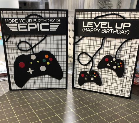 Stampin Up Level Complete Cards, Level Complete Stampin Up Cards, Gamer Birthday Cards, Jennifer Mcguire Cards, Mft Cards, Birthday Cards For Boys, Masculine Birthday Cards, Boy Cards, Gaming Controller