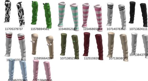 Roblox Leg Warmers Code, Emo Outfit Ideas, Black Leg Warmers, Code Clothing, Code Clothes, Knitted Leg Warmers, Roblox Code, Roblox T-shirt, Bloxburg Decal Codes