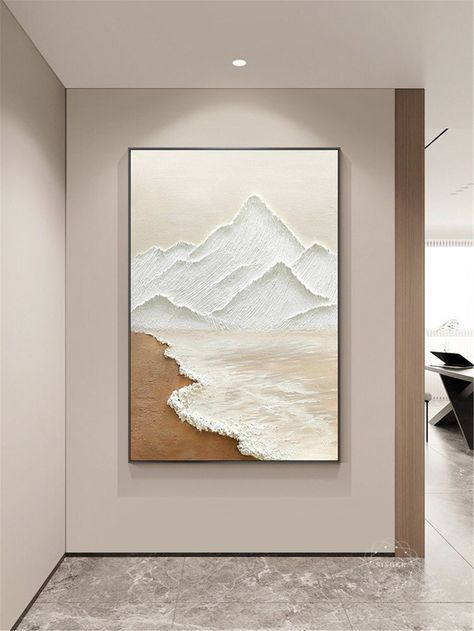 Large 3D Textured Wall Art Abstract Painting on Canvas Framed Acrylic Mountain Painting Wabi-sabi Style Wall Decor for Living Room Mdern Art - Etsy Large Wall Art Cabin, Vertical Canvas Art, Art Work For Bathroom, Landscape Texture Painting, Mountains Texture Art, Textured Canvas Art Mountains, Textured Art Mountain, Painting For Living Room On Canvas, Mountain Texture Painting