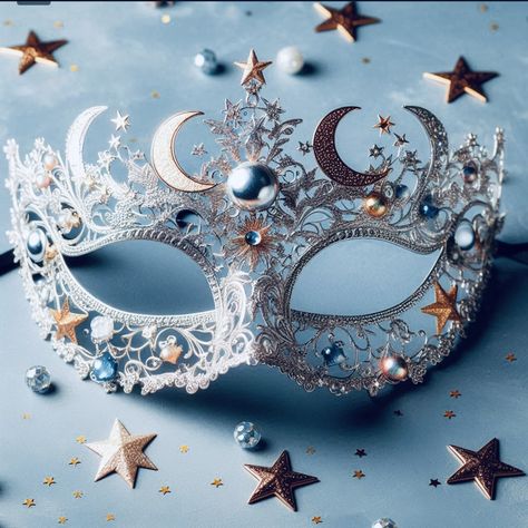 Space Masquerade Mask, Moon Themed Jewelry, Star Mask, Masquarade Mask, Masquerade Ball Mask, Half Mask, Star Children, Hero Costumes, Masquerade Mask