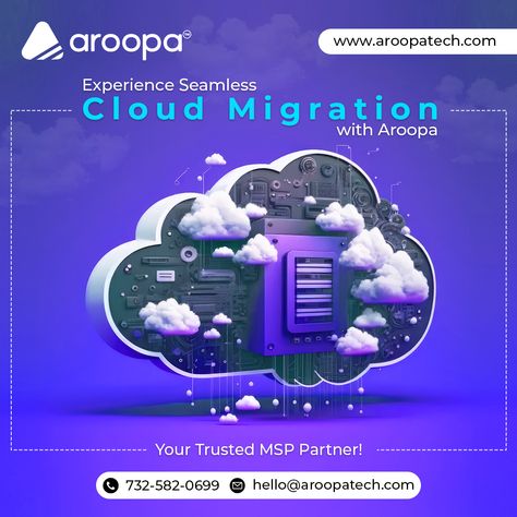 Are you looking for a reliable partner to help you smoothly transition to cloud infrastructure? Look no further. As a leading managed service provider (MSP), Aroopa has the expertise and experience to help you migrate to the cloud seamlessly. We understand that every business has unique needs and requirements when it comes to cloud migration. That's why we provide customized solutions that are tailored to your specific needs. Cloud Migration, Cloud Computing Services, Managed It Services, Mobile Business, Social Media Poster, Cloud Infrastructure, Clouds Design, Business Analysis, Business Communication