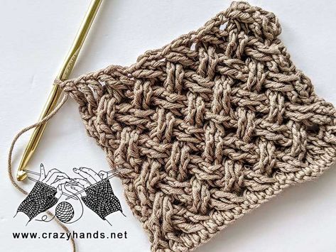 Crochet Stitch Free Pattern, Celtic Weave Crochet, Weave Crochet Stitch, Crochet Cable Stitch Pattern, Celtic Weave Stitch, Diy Crochet Blanket, Crochet Celtic, Crochet Cables Pattern, Knit Cables