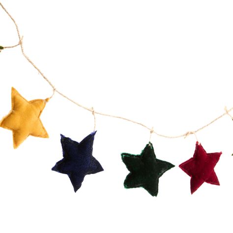 Fabric Star, Star Garland, Fabric Stars, World Market, Velvet, Stars, Christmas, Fabric