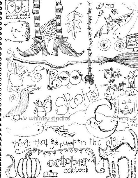 zentangle Halloween designs- I LOVE Halloween time... I'm going to have to do something like this then Moldes Halloween, Carte Halloween, Doodle Ideas, Doodles Zentangles, Halloween Drawings, Journal Doodles, Zentangle Art, Zentangle Patterns, Doodle Drawings