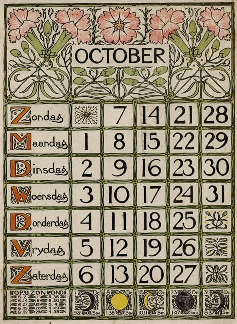 Illustration Calendar, Season Calendar, Calendar Art, Creative Calendar, Vintage Calendar, Art Nouveau Decor, Art Calendar, Print Calendar, Calendar Pages