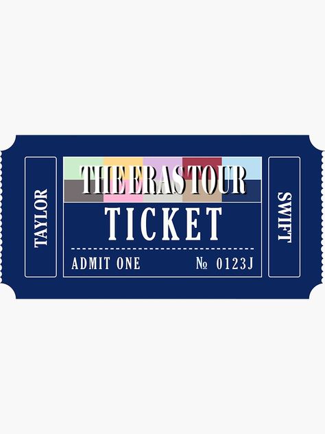 "eras tour ticket" Sticker for Sale by Hadley Giesser | Redbubble Eras Tour Ticket, Ticket Sticker, Match Box, Admit One, Memory Box, Eras Tour, Dublin, A A, Taylor Swift