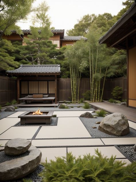 Creating a Tropical Paradise in Your Backyard: Ideas to Transform Your Space | aulivin.com Tropical Japanese Garden, Japense Gardens Backyard, Japanese Garden With Pool, Low Maintenance Japanese Zen Garden Backyard, House Front Garden, Front Garden Design Ideas, Wedding Ideas Backyard, Lush Japanese Garden, Zen Backyard