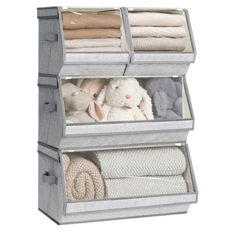 Organizers For Clothes, Fabric Closet, Sheet Storage, Closet Storage Bins, Closet Organizer With Drawers, Large Storage Bins, Storage Bins With Lids, Organize Fabric, Lid Storage