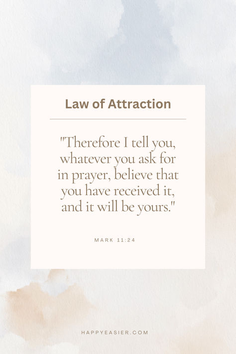 Therefore I tell you, whatever you ask for in prayer, believe that you have received it, and it will be yours." Discover how faith and positive thinking can transform your life. 🙏✨ #LawOfAttraction #BibleQuote #Faith #PositiveThinking #Manifestation #SpiritualGrowth #Blessings #ChristianFaith #InspiredLiving #HappyEasier Ask Believe Receive, Abundance Mindset, Attract Wealth, The Law Of Attraction, Inspired Living, Prayer Journal, How To Manifest, Transform Your Life, Christian Faith