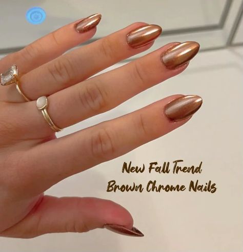 Brown Chrome Nails - FALL🍂 | Gallery posted by Lau  | Lemon8 Mocha Brown Chrome Nails, Fall Nail Ideas Chrome, Chrome Nails For Fall 2024, Thanksgiving Nails Chrome, Thanksgiving Chrome Nails, Soft Brown Nails, Light Brown Chrome Nails, Fall Nails Chrome, Brown Chrome Nails