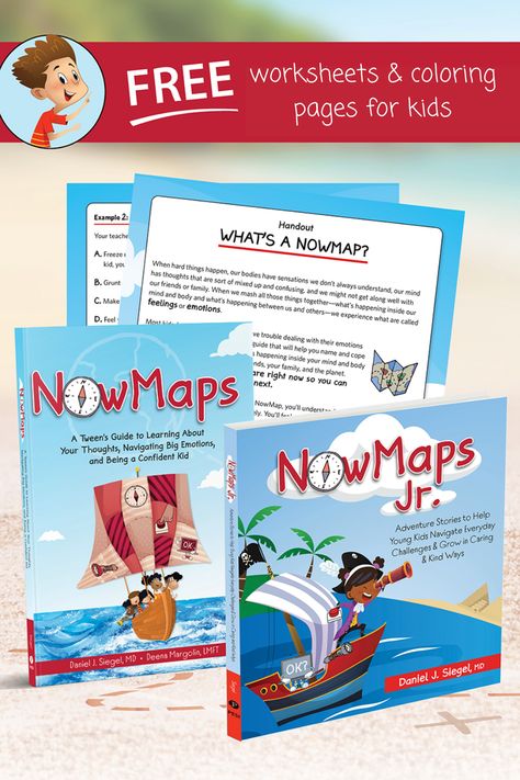 Get an exclusive first look at Dr. Dan Siegel's debut children's book series: NowMaps. These worksheets and coloring pages are perfect for use with your young clients! Ucla School Of Medicine, Dan Siegel, Whole Brain Child, Kids Book Series, Harvard Medical School, Free Worksheets, A Compass, Kids Classroom, Medical Education