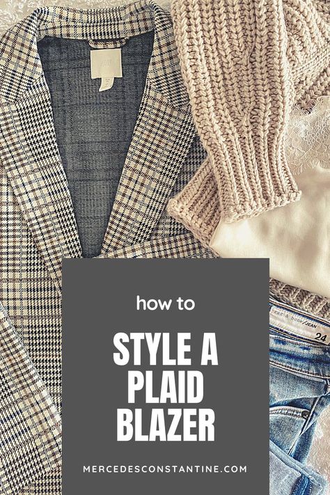 5 of the most chic ways to style this H&M plaid blazer for fall 2020. #fallfashion #falltrends Check Jackets Women, Women Plaid Blazer Outfits, Plaid Jackets For Women Casual Outfits, Styling A Suit Jacket Women, Women’s Plaid Blazer Outfit, Plaid Blazers For Women, Brown Plaid Jacket Outfit Woman, Casual Fall Blazer Outfits, How To Wear Plaid Blazer