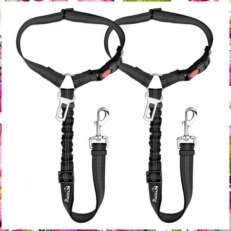 Slowton Dog Seat Belt, 2 Pack Pet Car Seatbelt Headrest Restraint Adjustable Puppy Safety Seat Belt Reflective Elastic Bungee Dog Seatbelt, Dog Car Harness, Dog Car Seat Belt, Car Harness, Dog Seat Belt, Dog Car Seat, Dog Seat, Pet Car Seat, Pet Pigs