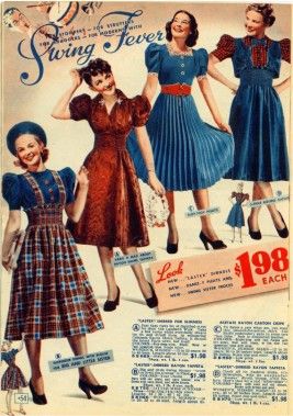 1938 Fashion, Winter Chicago, Wwii Fashion, 50s Outfits, Plaid Jumper, Printable Ephemera, 1930s Style, Fashion 1940s, 40s Dress