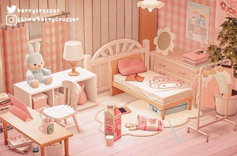 Pink House Interior, Animal Crossing Music, Fairy Bedroom, Pink Island, Animal Crossing Memes, Happy Home Designer, Animal Crossing Villagers, Pastel House, New Animal Crossing