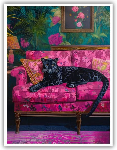 Amazon.com: Maximalist Decor Posters Vintage Leopard Prints Floral Wall Art Fun Colourful Wall Art Decor Eclectic Animal Wall Art Portrait Canvas Prints for Nursery Bedroom Office Home Decor 12x16inch Unframed: Posters & Prints Leopard Wall Decor, Leopard Wall Art, Leopard Wall, Panther Print, Maximalist Style, Maximalist Wall, Maximalist Wall Art, Pink Backdrop, Floral Rosa