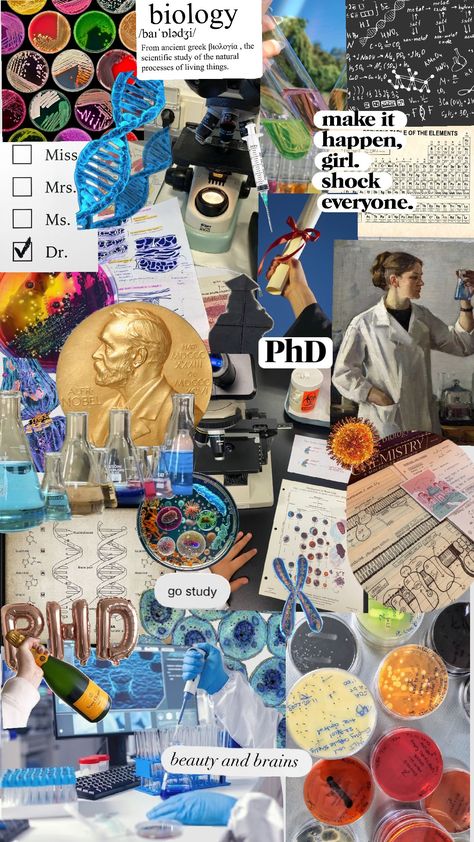 biology vision board Biology Aesthetic Poster, Neuroscience Vision Board, Biology Major Aesthetic Wallpaper, Biology Room Aesthetic, Data Scientist Vision Board, Vision Board Scientist, Vision Board Science, Chemistry Vision Board, Scientist Vision Board