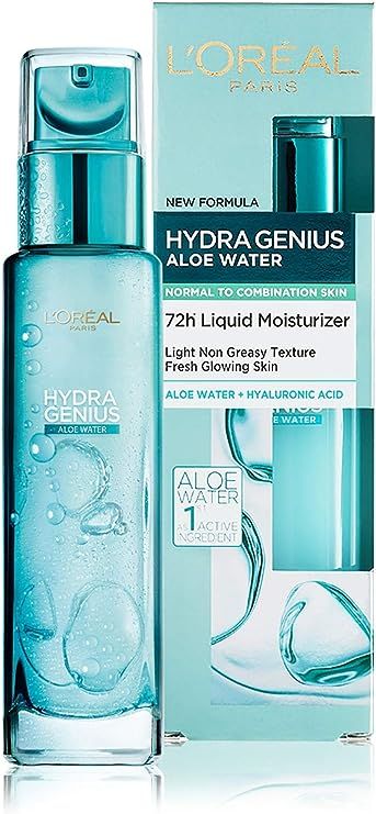 Formulated With Aloe Vera Water + Hyaluronic Acid 72H Liquid Moisturizer Hypoallergenic Formula Non Stop Fresh Glowing Skin Leaves Your Skin Ready For Makeup For Normal To Combination Skin Aloe Vera Water, Water Moisturizer, Gel Face Moisturizer, Hyaluronic Acid Moisturizer, Aloe Water, Glow Skin, Face Lotion, Facial Moisturizers, Skin Care Moisturizer