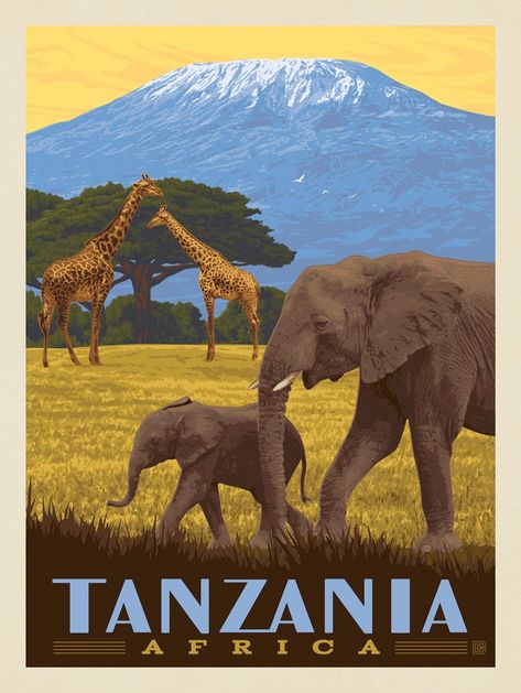 Vintage Travel Posters Africa, Africa Poster Design, Africa Wallpaper, Africa Illustration, Safari Poster, Dragon And Tiger, Africa Poster, Country Poster, Africa Vintage