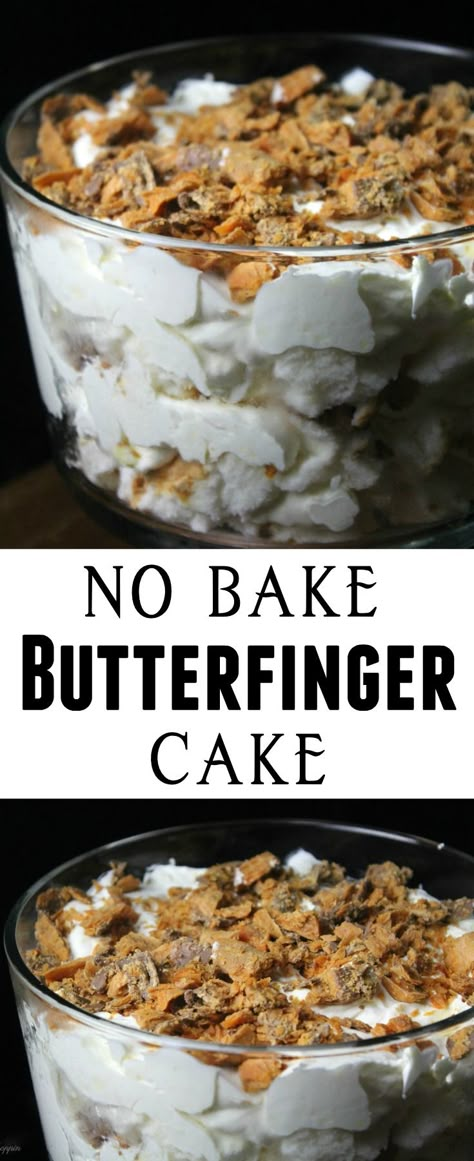 No Bake Butterfinger Cake – The CentsAble Shoppin No Bake Butterfinger Dessert, Butterfinger Delight Angel Food, Butterfinger Angel Food Cake Dessert, Easy Butterfinger Desserts, Chocolate Butterfinger Cake, Butterfinger Lush Dessert, Butterfinger Dessert Angel Food, Easy Butterfinger Cake, Butterfinger Lush Recipe