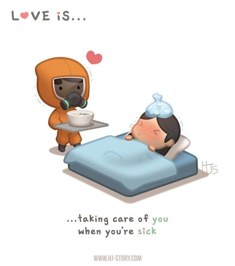 HJ-Story :: Love is… taking ca… Sick Love, Sick Quotes, Hj Story, Love Is Cartoon, Love Cartoon Couple, My True Love, I'm Sick, Cute Couple Comics, Couples Comics