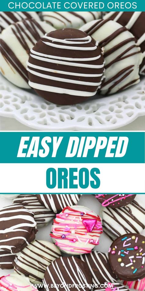 Turn regular old Oreo cookies into an indulgent late-night treat with these Chocolate Covered Oreos! They're so easy to make in under 15 minutes. Oreo Cookie Chocolate Covered, Oreo Covered Cookies, Chocolate Covered Oreos Ideas, Chocolate Covered Oreo Designs, Oreo Dipped In Chocolate, National Oreo Day, Blendjet Recipes, Oreo Dessert Recipes, Oreo Cookies Dipped