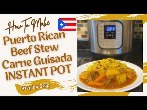 (799) INSTANT POT PUERTO RICAN Beef Stew Carne Guisada - YouTube Carne Guisada Instant Pot, Puerto Rican Carne Guisada, Puerto Rican Beef Stew, Carne Guisada, Beef Stew, Puerto Rican, Instant Pot, Stew