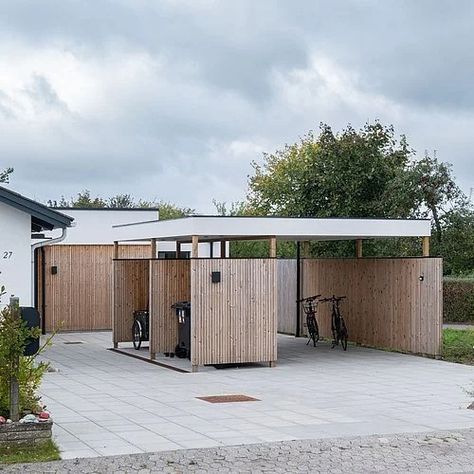 Tilbygning til 70ér parcelhuset, ny carport og skur Carport Design, Carport Ideas, Carport Garage, Carport Designs, Sustainable Architecture, First Home, House Front, Innovation Design, Building A House