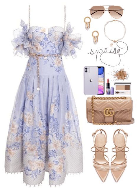 Modern Everyday Outfits, Polyvore Colorful Outfit, Brunch Outfit Polyvore, Blue Polyvore Outfits, Royal Outfits Classy, Fantasy Dress Polyvore, Cute Polyvore Outfits, Royal Outfits Polyvore, Elegant Outfit Classy