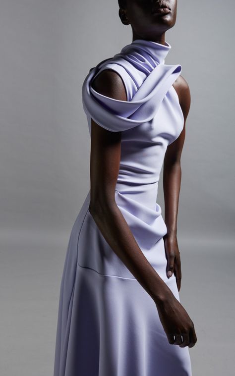 Moda Operandi Spring/Summer 2020 Maticevski - Purple Crepe De Chine Gown. Toni Maticevski, Silhouette Dress, Fashion 2020, Fashion Details, Evening Party, Moda Fashion, Moda Operandi, Fashion Collection, Vestidos De Novia