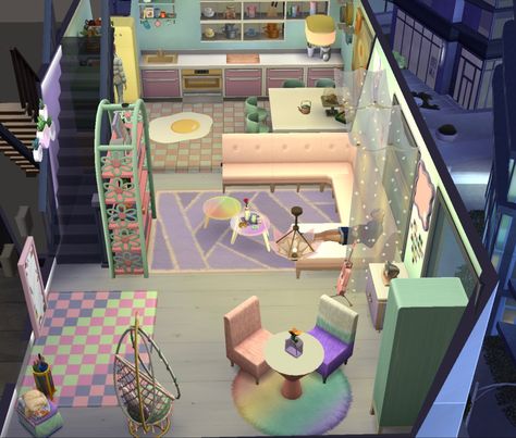 Gallery ID: HellieDawn Sims4 Ideas, Sims Room, Sims Rooms, Colorful Rooms, Sims Houses, Sims Builds, Sims 4 House Plans, Sims 4 House Building, Sims Ideas