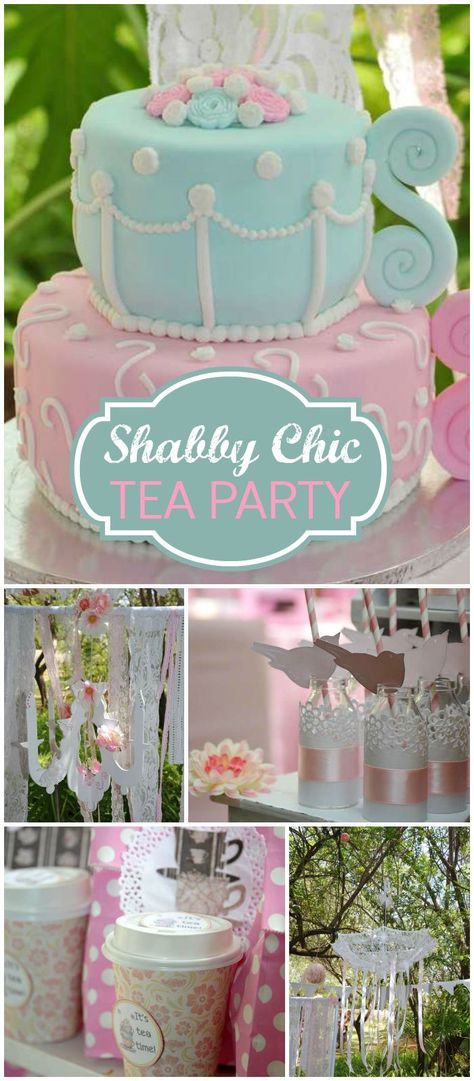 Vintage High Tea, Shabby Chic Tea Party, Paper Chandelier, Chic Birthday Party, Shabby Chic Birthday, Classy Party, Shabby Chic Party, Shabby Chic Tea, Chic Birthday