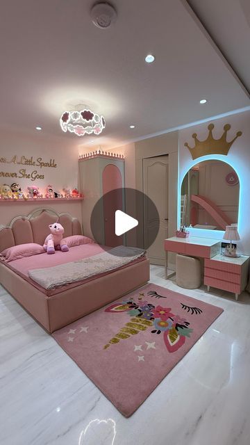 Miffys Mansion on Instagram: "Out beautiful princess themed toddler bedroom for her to grow into.! Showcasing an enchanting dresser, with storage drawers, a fabricated bed and a slide for the child to enjoy without compromising on the space of the room and incorporating storage wherever possible to make it a stylish yet functional room for the little girl!

__
#MiffysMansion
#kidsplayhouse
#roomdecor
#interiors." Princess Bedroom Ideas For Kids, Princess Room Ideas Toddler, Princess Room Ideas, Toddler Princess Room, Princess Bedroom Ideas, Dresser With Storage, Lounge Room Styling, Princess Bedrooms, Girl Dresser