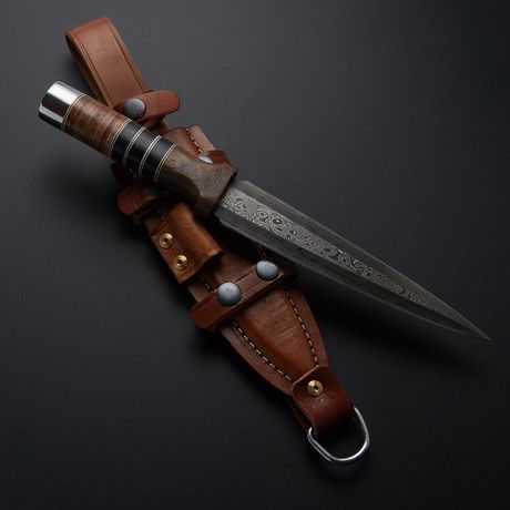 Gunslinger Knives - Damascus & D2 Push Daggers - Touch of Modern Kunai Knife, Ka Bar, Pretty Knives, Cool Swords, Cool Knives, Future Ideas, Handmade Knives, Zombie Apocalypse, Knife Making