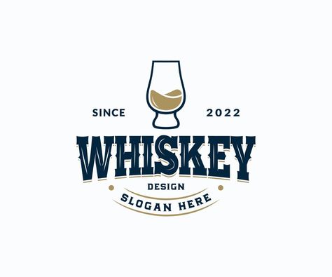 Whisky bar logo design. Luxury Vintage Whiskey Glass Logo label design Whisky Logo Design, Whiskey Illustration, Whisky Logo, Bar Logo Design, Logo Design Luxury, Whiskey Logo, Glass Logo, Logo Inspiration Modern, Vintage Whiskey