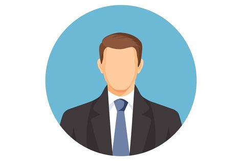 Faceless businessman avatar. Man in suit with blue tie. Human profile userpic without face features. Web picture of gentlemen in round button Profile Picture Without Face, Suit With Blue Tie, Human Profile, Man In Suit, Cartoon Pfp, Face Profile, Face Features, Boy Illustration, Round Art