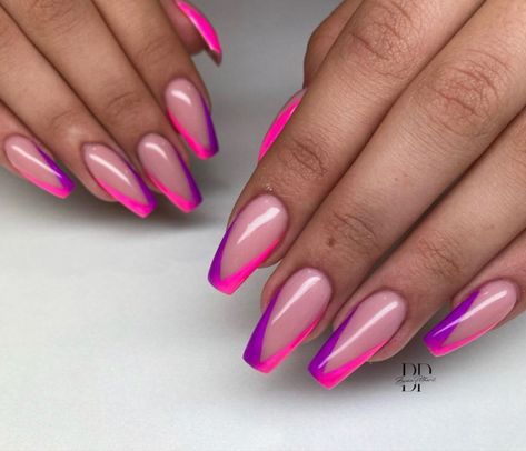 Summer Nails 2023, Purple French, Teen Nails, Neutral Nail, Purple Nail, Tutorials Diy, Nails 2023, Acrylic Nails Coffin Short, Trendy Nail Art