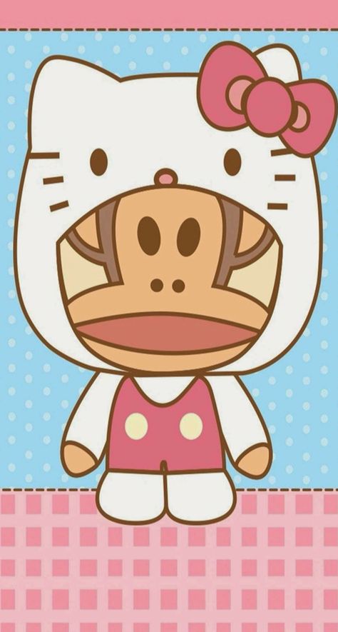 Paul Frank dressed up as Hello Kitty Art Hello Kitty, Paul Frank Monkey, Monkey Wallpaper, Hello Kitty Images, Kawaii Things, Kitty Art, Second Account, Paul Frank, Hello Kitty Art