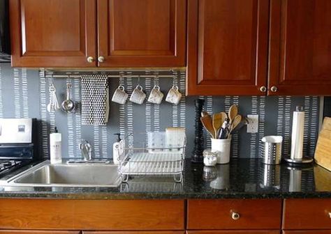 Plywood Backsplash Inexpensive Backsplash Ideas, Removable Backsplash, Classy Kitchen, Diy Kitchen Backsplash, Diy Rv, Diy Backsplash, Marble Backsplash, How To Store, Backsplash Ideas