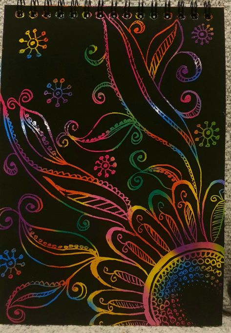 Rainbow Scratchboard Art, Scratchboard Art Easy, Scratch Paper Art Ideas, Scratch Art Ideas Easy, Rainbow Scratch Art Ideas, Scratch Art Ideas, Scratchboard Drawing, Scratchboard Drawings, Scratch Paper Art