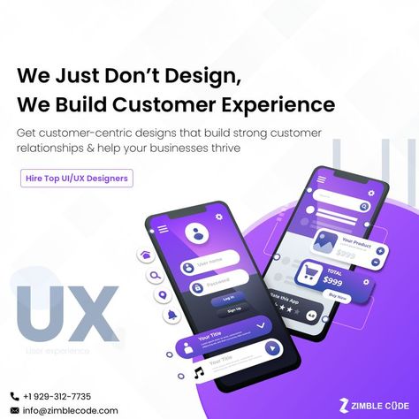 Are you looking to hire experience #designers for your website or mobile app? Zimblecode is the perfect choice when it comes to hiring a designer for your digital product. As a leading #UIUXDesignCompany, we ensure that our clients get a unique design that can enhance productivity and ROI. Get in touch with us! Reach out to us at +1 929-312-7735 or email us at info@zimblecode.com📧 App Development Design, Ux Design Mobile, Ui Design Principles, Mobile Website Design, Desain Ui, Mobile App Design Inspiration, Mobile Web Design, App Design Inspiration, User Experience Design