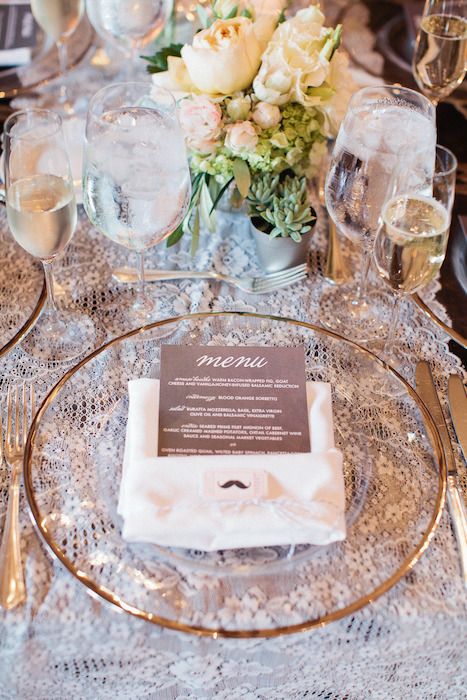 Wedding Place Settings, Santa Barbara Wedding, Small Intimate Wedding, Southern Weddings, Mod Wedding, Glamorous Wedding, Charger Plates, Wedding Menu, Wedding Reception Decorations