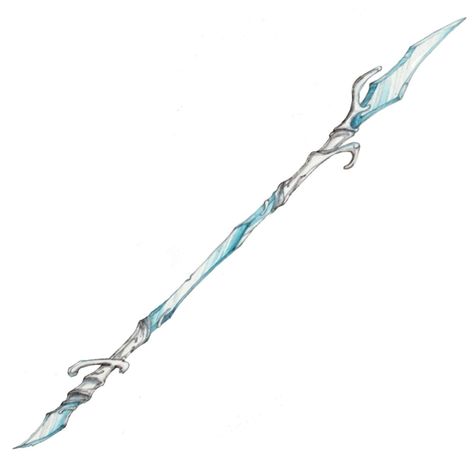 Ice Spear Fantasy, Genshin Spear Design, Ice Staff Fantasy Art, Spear Drawing, Polearm Designs, Spear Ideas, Fantasy Spear, Ice Staff, Ice Spear