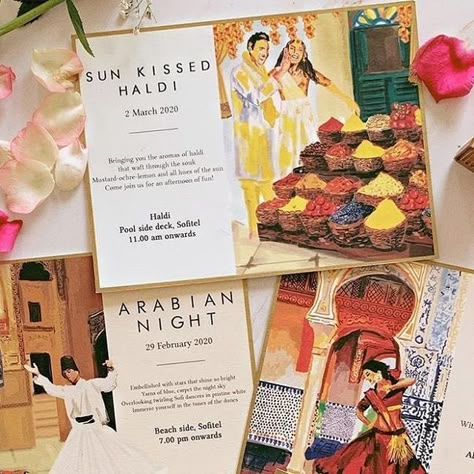 Fancy Indian Wedding Invitations, Indian Wedding Invite Ideas, Indian Wedding Cards Ideas Hindus, Fun Indian Wedding Ideas, Wedding Invitations Quirky, Quirky Wedding Invites, Wedding Itenary Ideas, Indian Weeding Inventions Cards, Wedding Invation Cards