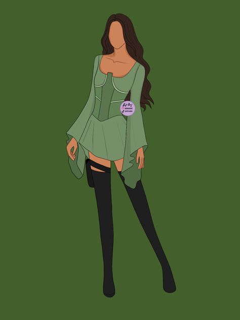 Green Fantasy Outfit Drawing, Supersuit Designs, Yn Tiktok, Marvel Suits, Green Suit Women, Hero Suits, Mcu Shifting, Green Superhero, Costume Design Sketch