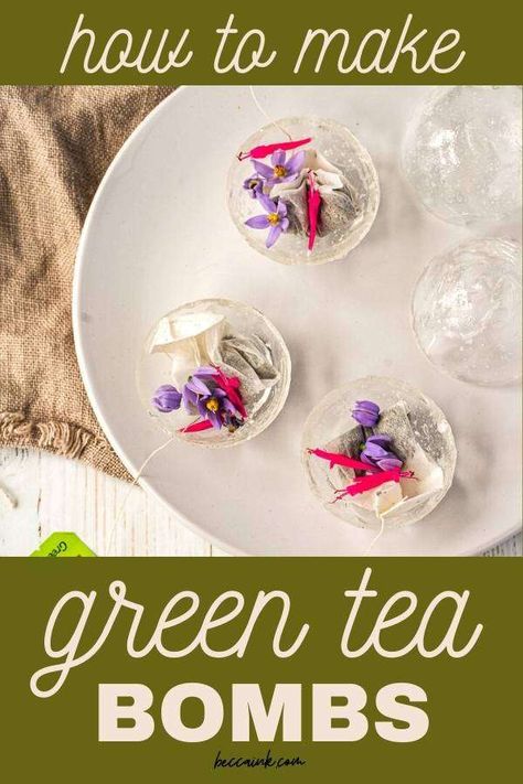 Christmas Cakepops, Homemade Gifts For Friends, How To Make Green, Diy Hot Chocolate, Tea Drink Recipes, Tea Places, Honey Spoons, Green Tea Bags, Bombe Recipe